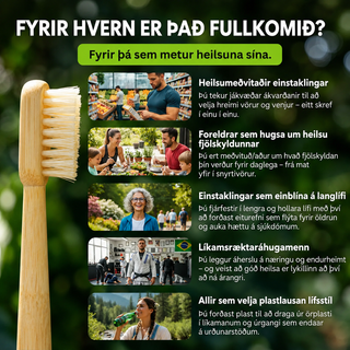 BAMBUSTANNBURSTI MEÐ VILLISVÍNSHÁRUM